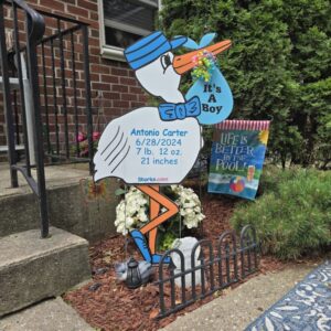 Boy Stork Sign at Condo