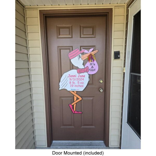 Girl Stork Sign Door Mount