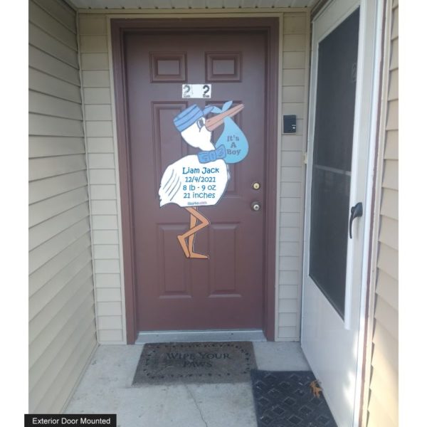 Stork Sign Exterior Door Mounted