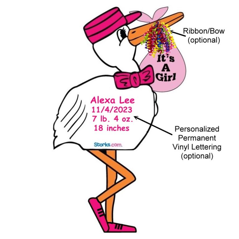 Stork Sign Girl Personalized