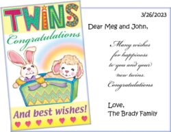 Twins Congratulations And best wishes!