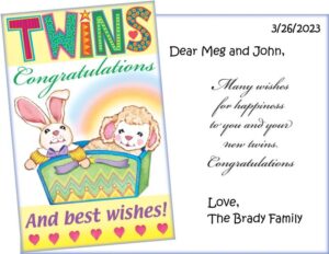 Twins Congratulations And best wishes!
