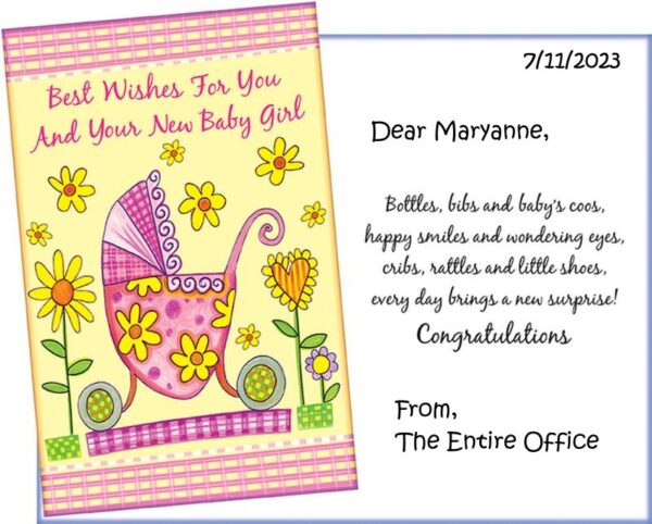 Best Wishes For You And Your New Baby Girl Card