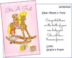 Congratulations on your New Baby Girl Card