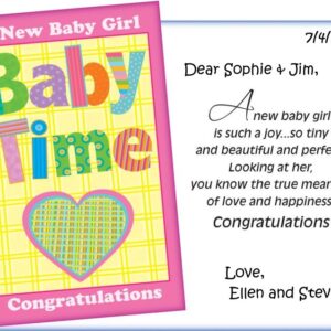 A New Baby Girl – Baby Time Card