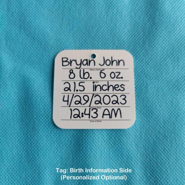 It's a BOY Hang Tag Front Birth Information
