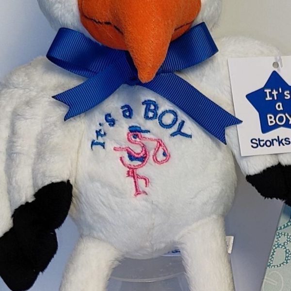 Its a BOY Plush Stork Embroidery