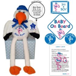 Boys Plush Stork Package Personalized