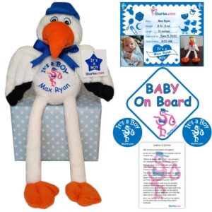 Boys Plush Stork Package Personalized