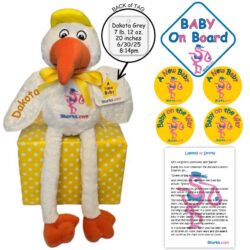 Neutral Plush Stork Personalized