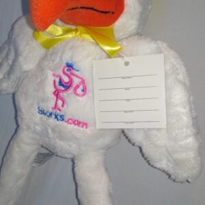 Plush Stork Shower Tag