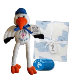 Stork n Blue Bear Plush Blanket Gift for Boys