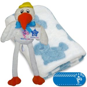 Stork n Blue Bear Plush Blanket