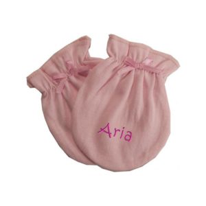 Personalized Infant Mittens Pink