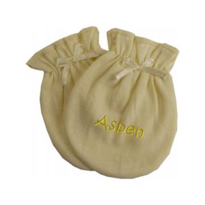 Personalized Infant Mittens Yellow