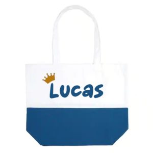 Two Tone Personalized Tote Bag Blue