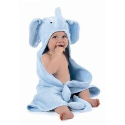 Elephant Hugs Bath Towel in Blue