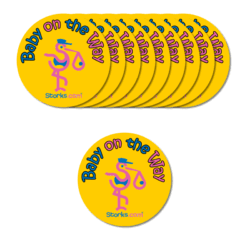 Baby on the Way Round Stickers 10 pack
