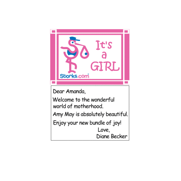 Note Card with Personal Message for Girls