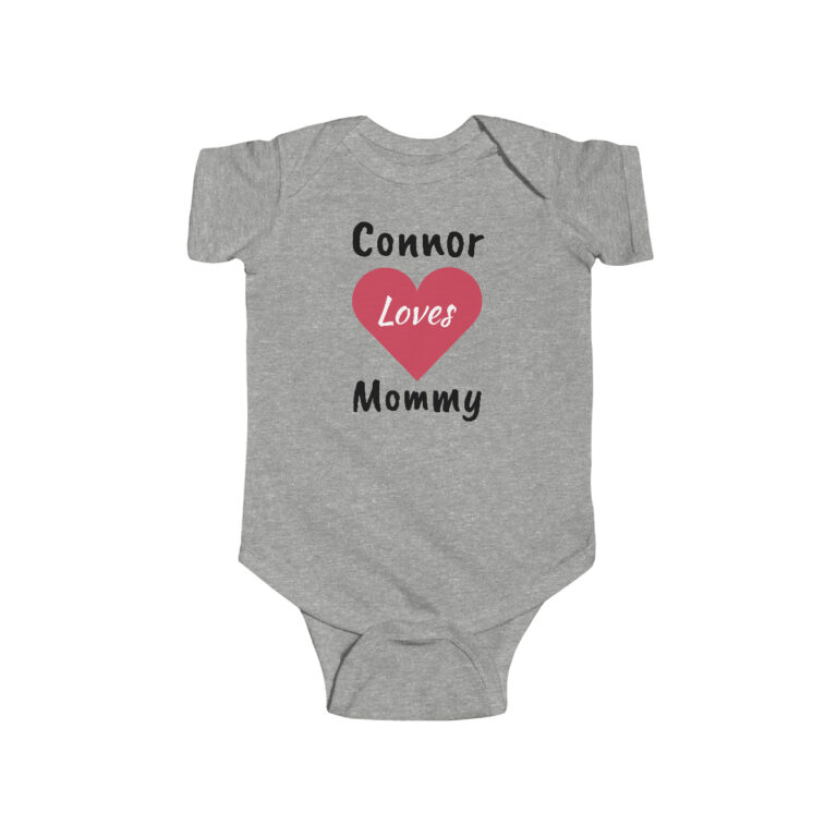 Personalized Infant Jersey Bodysuit Neutral Gray