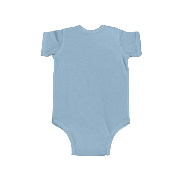 I Love Storks Personalized Infant Bodysuit in Baby Blue - Image 2