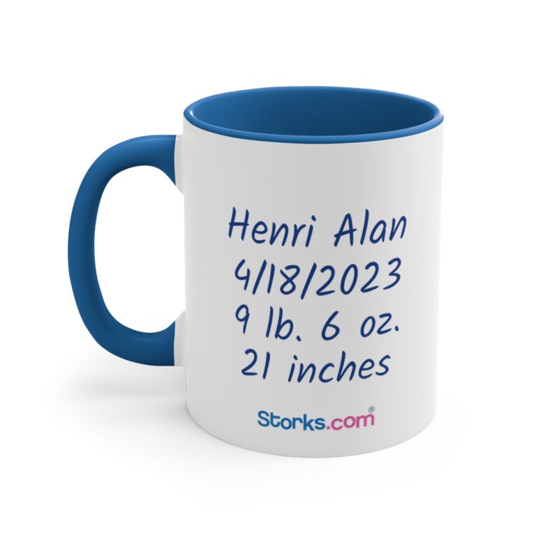 It’s a BOY Blue/White Personalized Stork Mug - Image 3