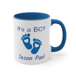 Baby Boy Blue/White Personalized Accent Mug