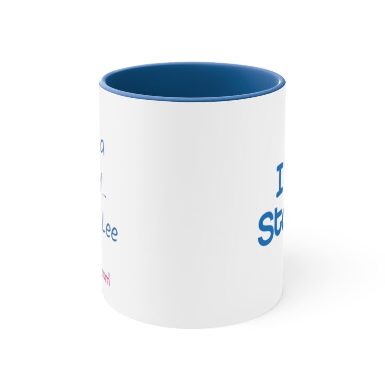 I Love Storks Baby Boy Blue/White Personalized Accent Mug - Image 2