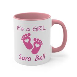 Baby Girl Pink/White Personalized Accent Mug