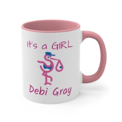 It's a GIRL Pink/White Personalized Stork Mug