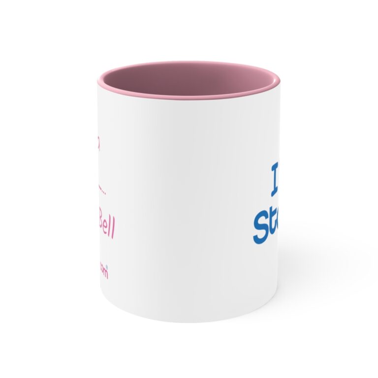I Love Storks Baby Girl Pink/White Personalized Accent Mug - Image 2
