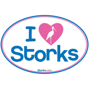 I Love Storks Decal Bumper Sticker