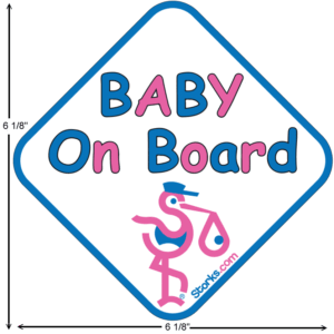 Baby On Board 6 1/8" Decal Measurements