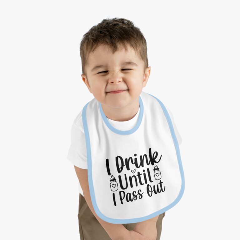 I Drink Until I Pass Out Contrast Trim Bib - Image 6