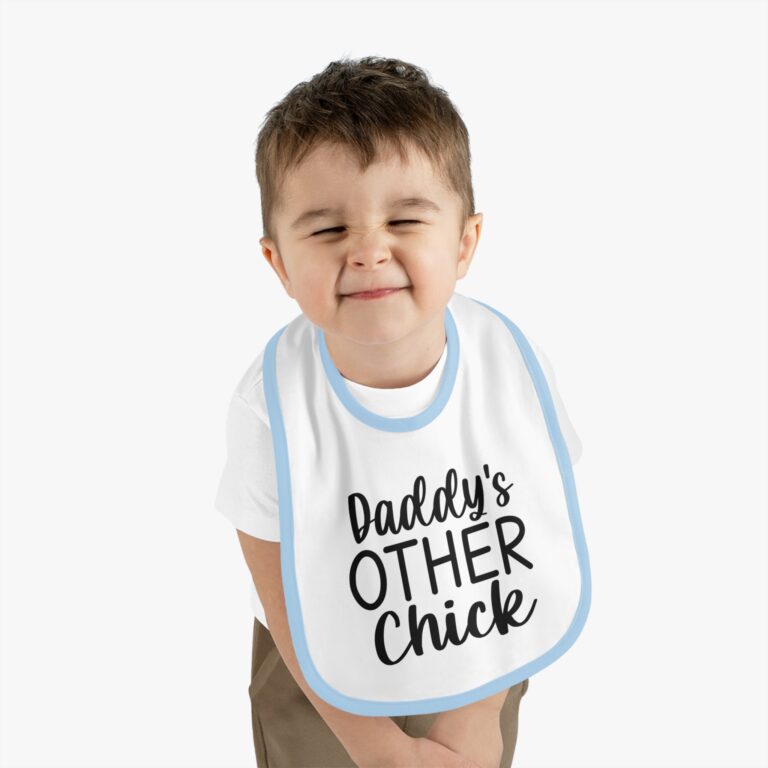 Daddy's Other Chick Contrast Trim Bib - Image 6