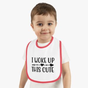 I Woke Up This Cute Contrast Trim Bib - Image 11