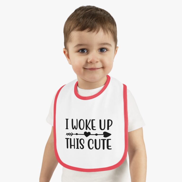 I Woke Up This Cute Contrast Trim Bib - Image 11