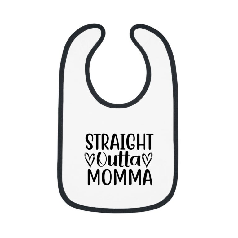 Straight Outta Momma Contrast Trim Bib - Image 16