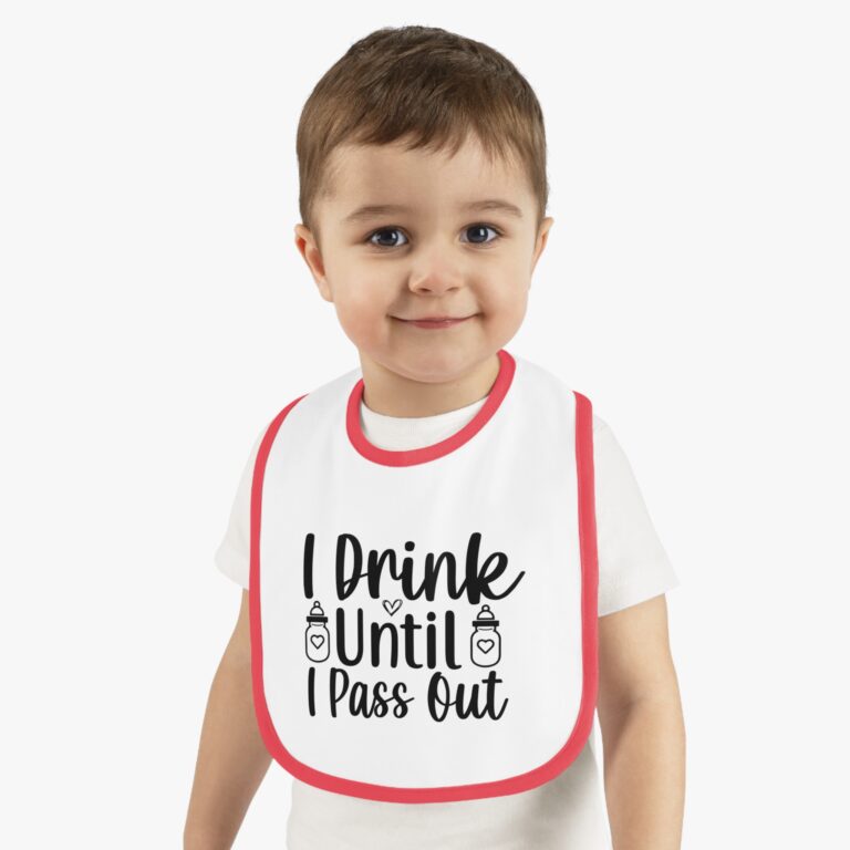 I Drink Until I Pass Out Contrast Trim Bib - Image 11