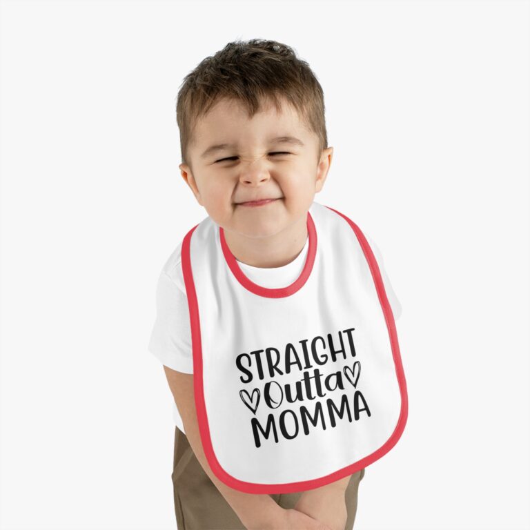 Straight Outta Momma Contrast Trim Bib - Image 12