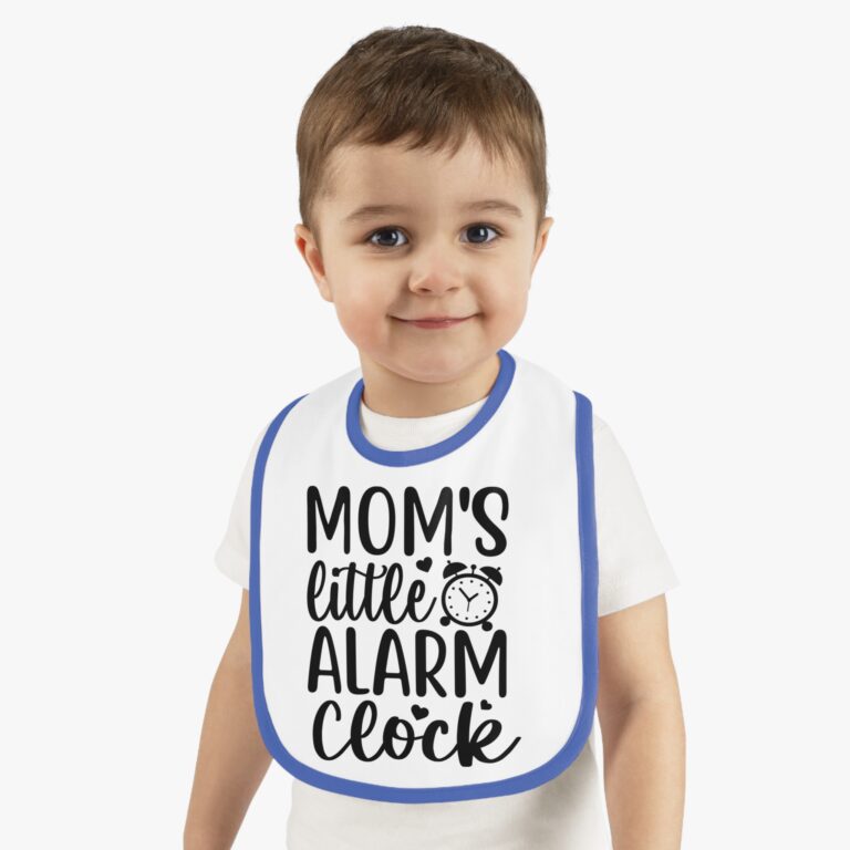 Mom's Little Alarm Clock Contrast Trim Bib - Image 14