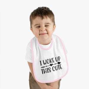 I Woke Up This Cute Contrast Trim Bib - Image 9
