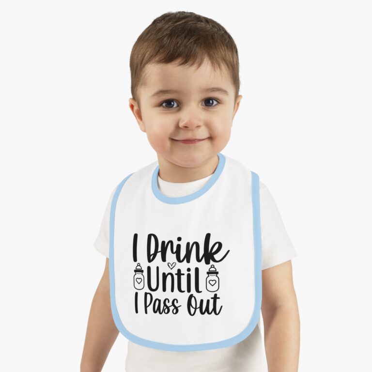 I Drink Until I Pass Out Contrast Trim Bib - Image 5