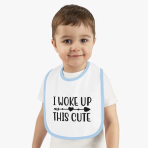 I Woke Up This Cute Contrast Trim Bib - Image 5
