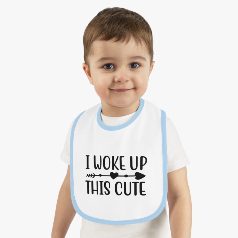 I Woke Up This Cute Contrast Trim Bib - Image 5