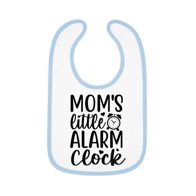 Mom's Little Alarm Clock Contrast Trim Bib - Image 4