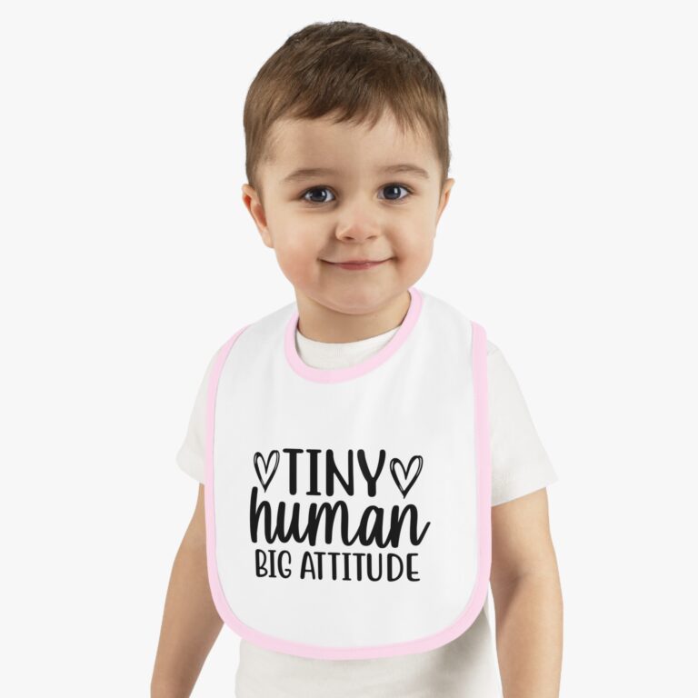 Tiny Human Big Attitude Contrast Trim Bib - Image 8