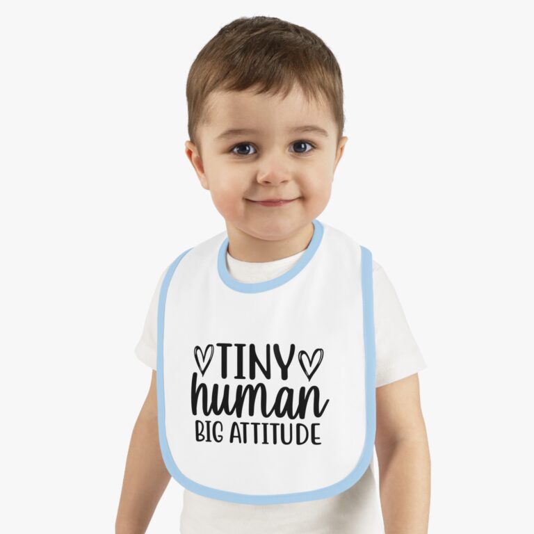 Tiny Human Big Attitude Contrast Trim Bib - Image 5