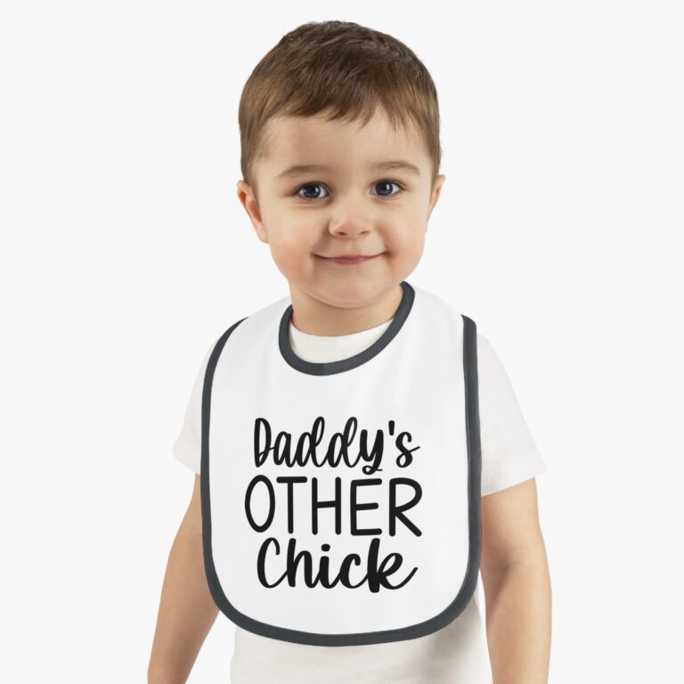 Daddy's Other Chick Contrast Trim Bib - Image 2