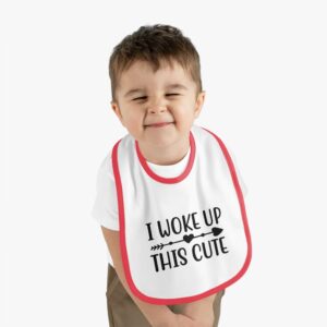 I Woke Up This Cute Contrast Trim Bib - Image 12